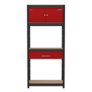 Sealey AP830R Shelving Unit 4-Tier with Cupboard & Drawer