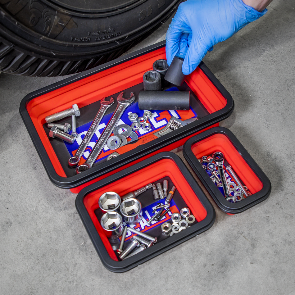 Sealey APCMTS Parts Tray Collapsible Magnetic - Set of 3
