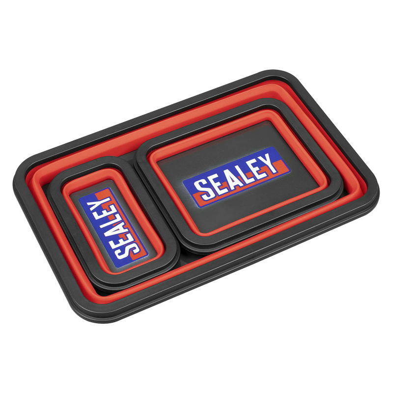 Sealey APCMTS Parts Tray Collapsible Magnetic - Set of 3