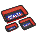 Sealey APCMTS Parts Tray Collapsible Magnetic - Set of 3