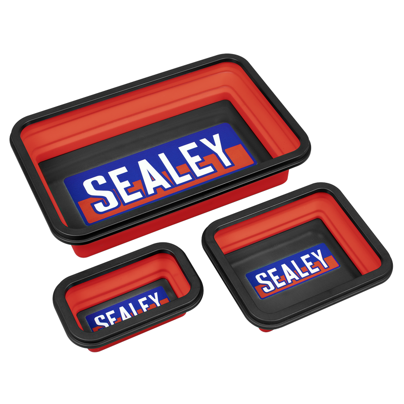 Sealey APCMTS Parts Tray Collapsible Magnetic - Set of 3