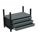 Sealey APMRM2 Modular Storage Mid Unit 3 Drawer & 1 Shelf 580mm