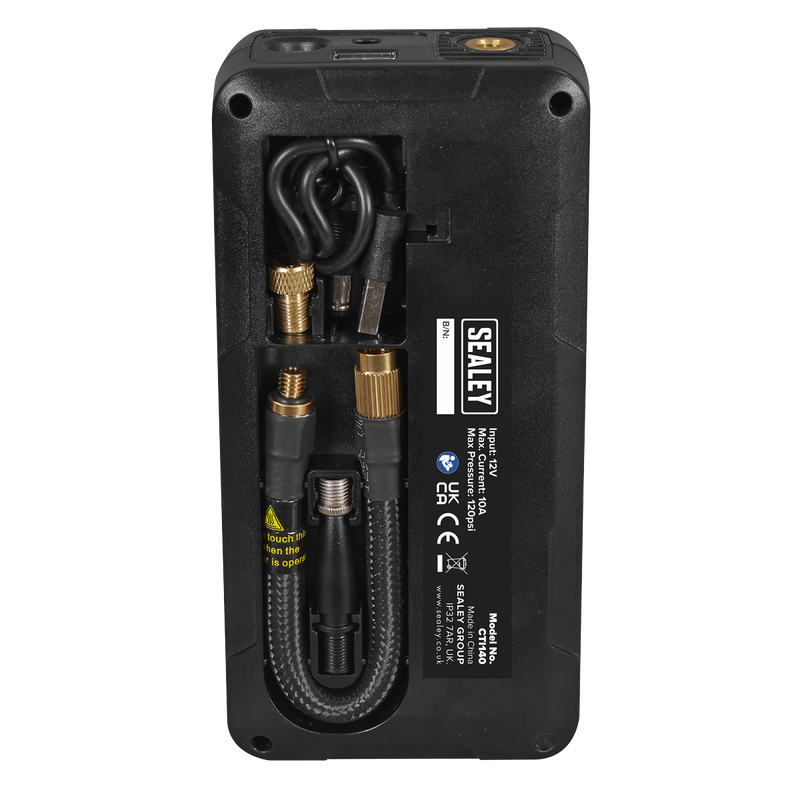 Sealey CTI140 Rechargeable Tyre Inflator & Power Bank with Worklight 12V