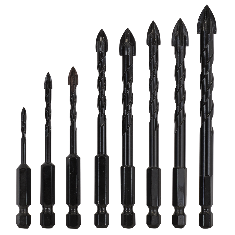 Sealey DBGC1 Tile & Glass Drill Bit Set 8pc