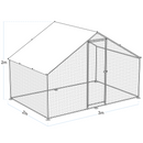 Dellonda DG278 Walk-In Galvanized Steel Chicken Run with Roof Cover & PVC Coated Chicken Wire