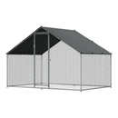 Dellonda DG278 Walk-In Galvanized Steel Chicken Run with Roof Cover & PVC Coated Chicken Wire