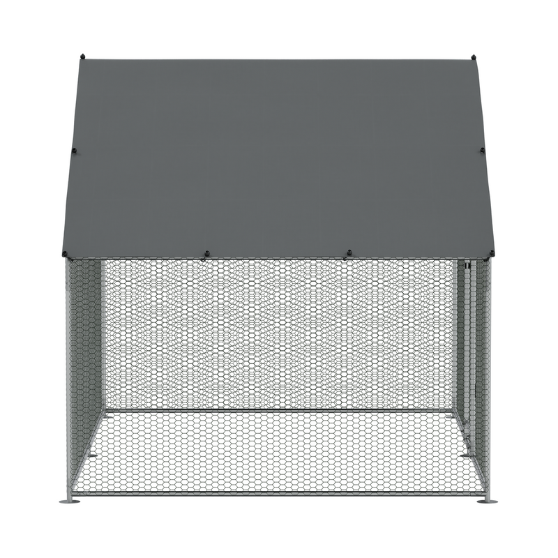 Dellonda DG278 Walk-In Galvanized Steel Chicken Run with Roof Cover & PVC Coated Chicken Wire