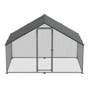 Dellonda DG278 Walk-In Galvanized Steel Chicken Run with Roof Cover & PVC Coated Chicken Wire