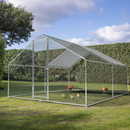 Dellonda DG279 Walk-In Galvanized Steel Chicken Run with Roof Cover & PVC Coated Chicken Wire
