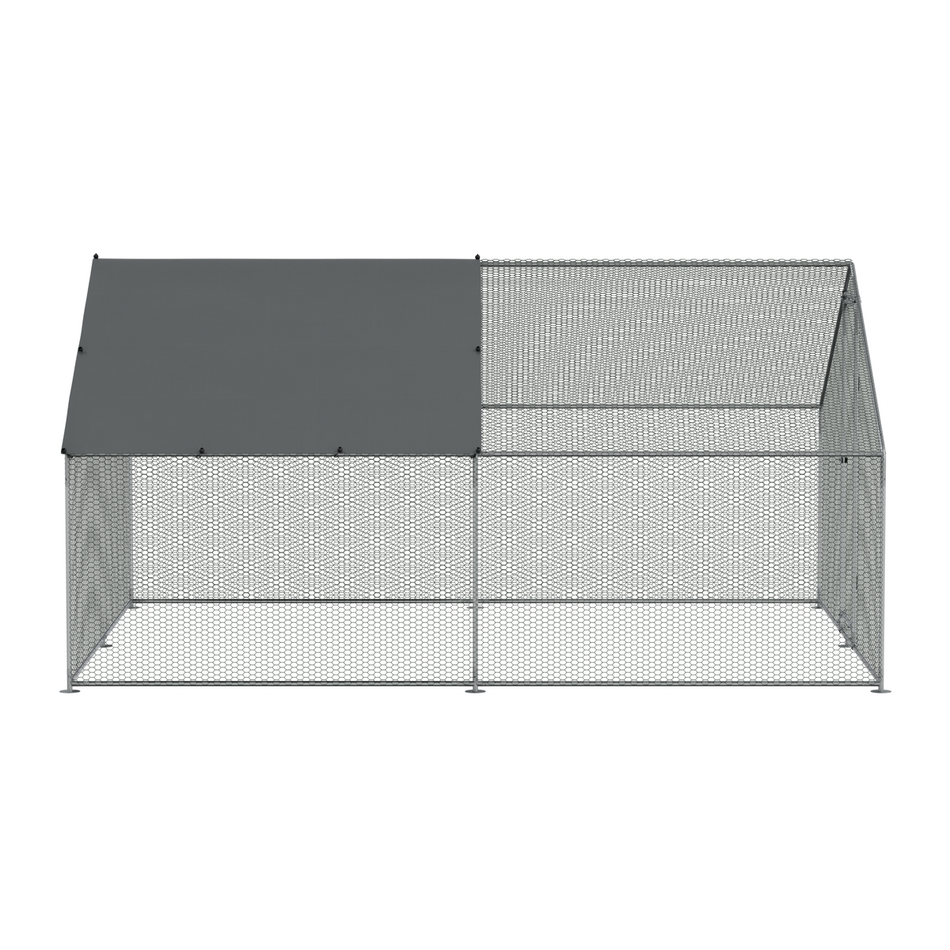 Dellonda DG279 Walk-In Galvanized Steel Chicken Run with Roof Cover & PVC Coated Chicken Wire