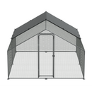 Dellonda DG279 Walk-In Galvanized Steel Chicken Run with Roof Cover & PVC Coated Chicken Wire