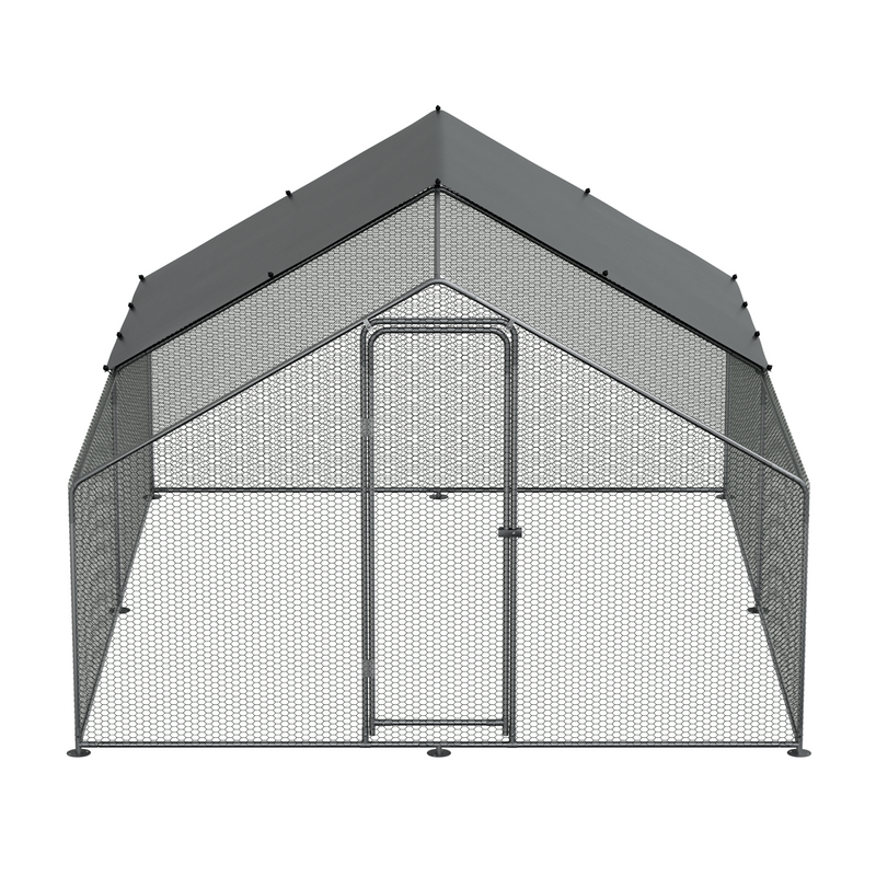 Dellonda DG279 Walk-In Galvanized Steel Chicken Run with Roof Cover & PVC Coated Chicken Wire