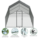 Dellonda DG280 Walk-In Galvanized Steel Chicken Run with Roof Cover & PVC Coated Chicken Wire