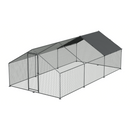 Dellonda DG280 Walk-In Galvanized Steel Chicken Run with Roof Cover & PVC Coated Chicken Wire