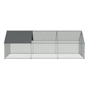 Dellonda DG280 Walk-In Galvanized Steel Chicken Run with Roof Cover & PVC Coated Chicken Wire