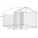 Dellonda DG281 Galvanised Steel Dog Kennel with Roof Cover & Chain Link Fencing