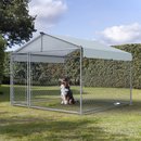 Dellonda DG281 Galvanised Steel Dog Kennel with Roof Cover & Chain Link Fencing