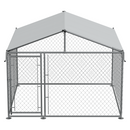 Dellonda DG281 Galvanised Steel Dog Kennel with Roof Cover & Chain Link Fencing