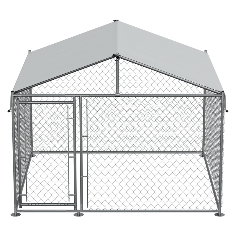 Dellonda DG281 Galvanised Steel Dog Kennel with Roof Cover & Chain Link Fencing