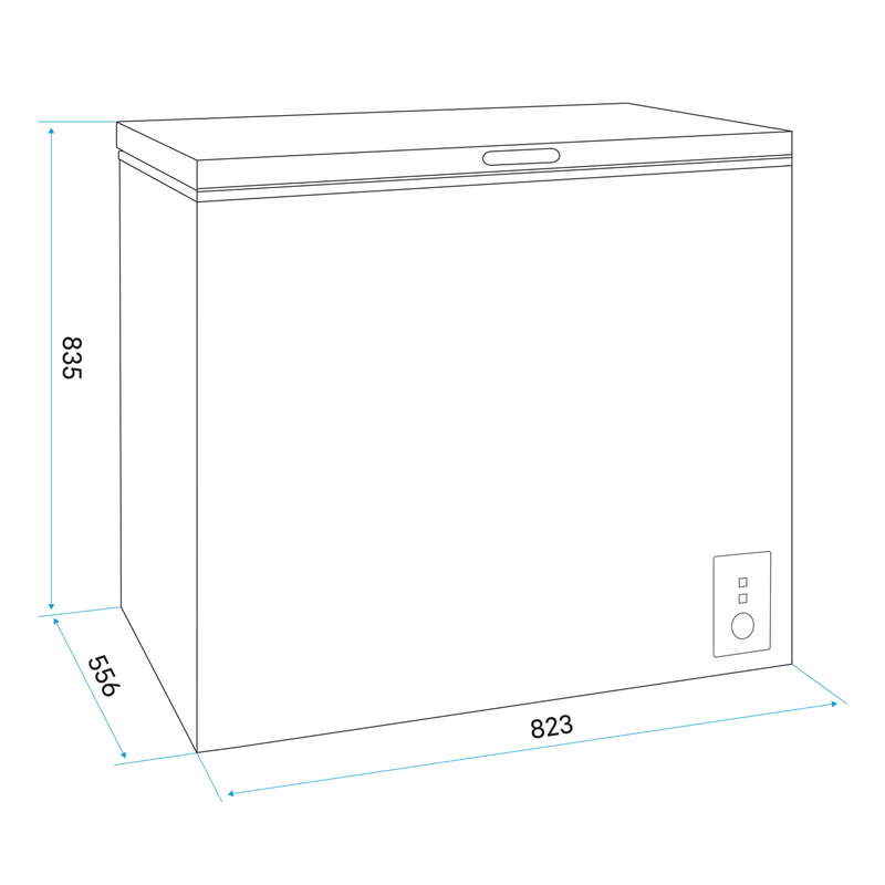 Baridi DH111  Freestanding Chest Freezer, 199L Capacity, Garages and Outbuilding Safe, -12 to -24 degreeC Adjustable Thermostat with Refrigeration Mode, White