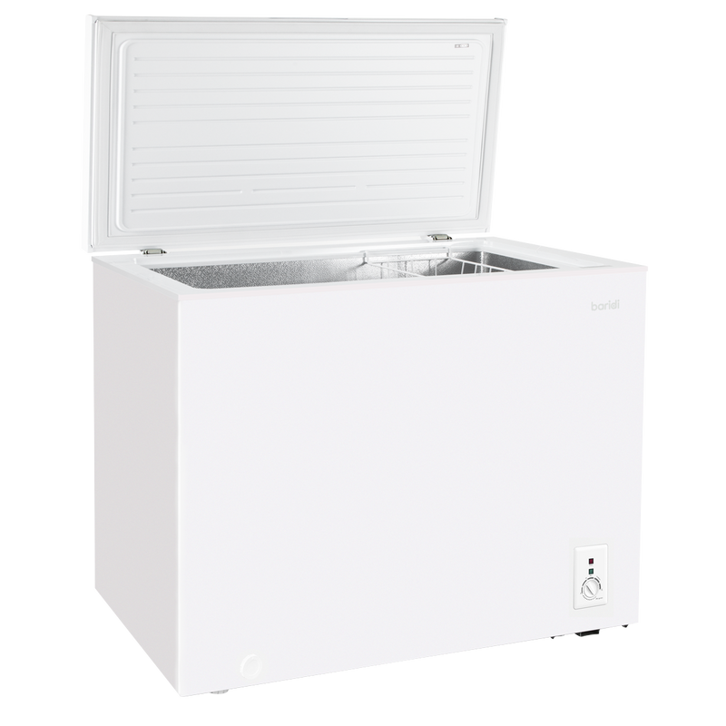 Baridi DH111  Freestanding Chest Freezer, 199L Capacity, Garages and Outbuilding Safe, -12 to -24 degreeC Adjustable Thermostat with Refrigeration Mode, White