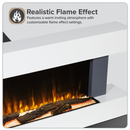 Baridi DH112 Wall Mounting Electric Fireplace with LED Flame Effect 52" - Grey
