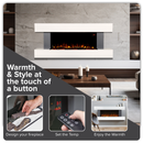 Baridi DH112 Wall Mounting Electric Fireplace with LED Flame Effect 52" - Grey
