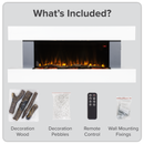 Baridi DH112 Wall Mounting Electric Fireplace with LED Flame Effect 52" - Grey