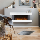 Baridi DH112 Wall Mounting Electric Fireplace with LED Flame Effect 52" - Grey