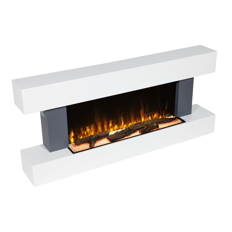 Baridi DH112 Wall Mounting Electric Fireplace with LED Flame Effect 52" - Grey