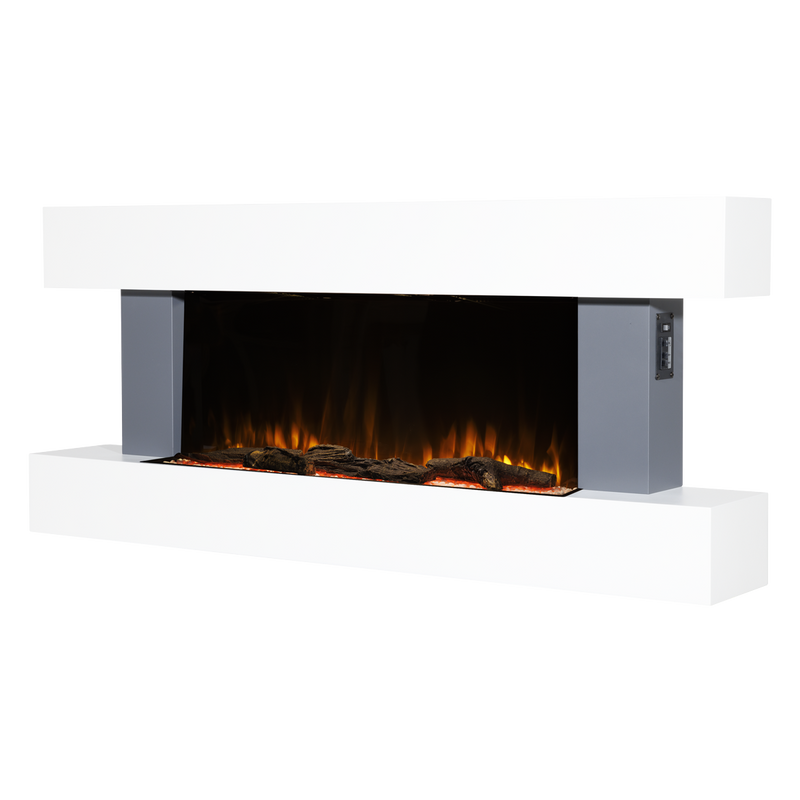 Baridi DH112 Wall Mounting Electric Fireplace with LED Flame Effect 52" - Grey