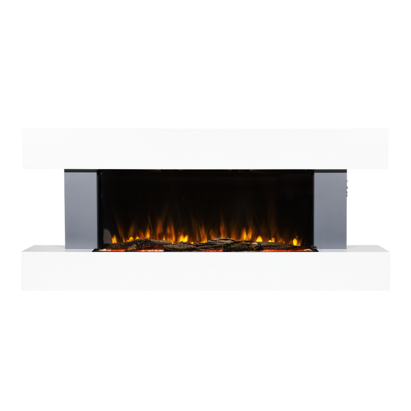Baridi DH112 Wall Mounting Electric Fireplace with LED Flame Effect 52" - Grey