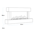 Baridi DH113 Wall Mounting Electric Fireplace with LED Flame Effect 46" - White