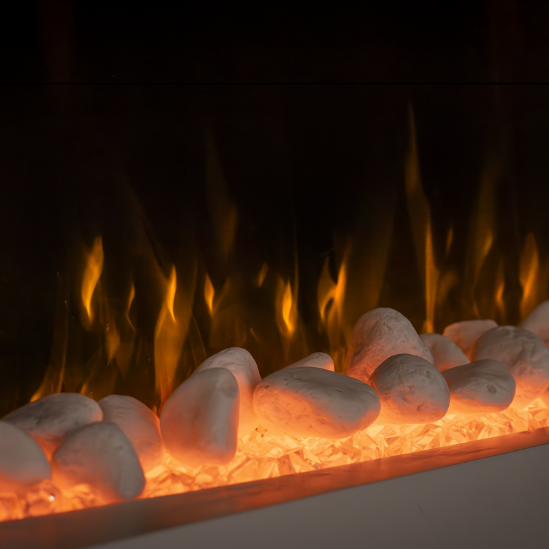 Baridi DH113 Wall Mounting Electric Fireplace with LED Flame Effect 46" - White
