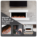 Baridi DH113 Wall Mounting Electric Fireplace with LED Flame Effect 46" - White