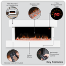 Baridi DH113 Wall Mounting Electric Fireplace with LED Flame Effect 46" - White