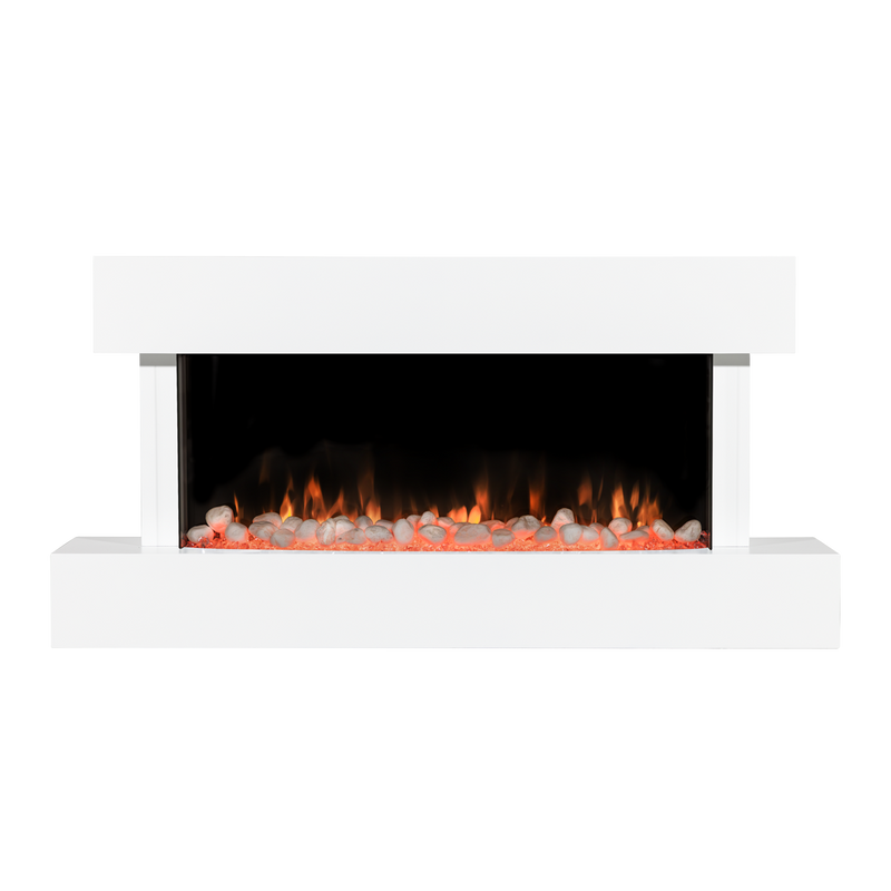 Baridi DH113 Wall Mounting Electric Fireplace with LED Flame Effect 46" - White