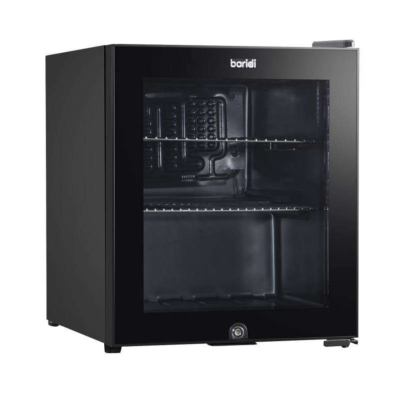 Baridi DH12  50L Tabletop Beer & Drinks Mini Fridge with Light 3-10 degreeC - Black & Glass