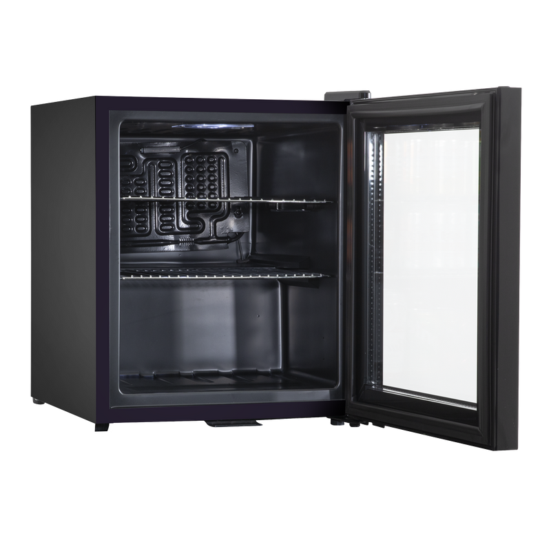 Baridi DH12  50L Tabletop Beer & Drinks Mini Fridge with Light 3-10 degreeC - Black & Glass