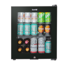 Baridi DH12  50L Tabletop Beer & Drinks Mini Fridge with Light 3-10 degreeC - Black & Glass