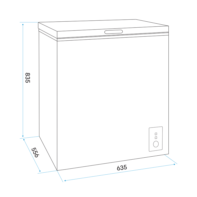 Baridi DH120  Freestanding Chest Freezer, 142L Capacity, Garages and Outbuilding Safe, -12 to -24 degreeC Adjustable Thermostat with Refrigeration Mode, White