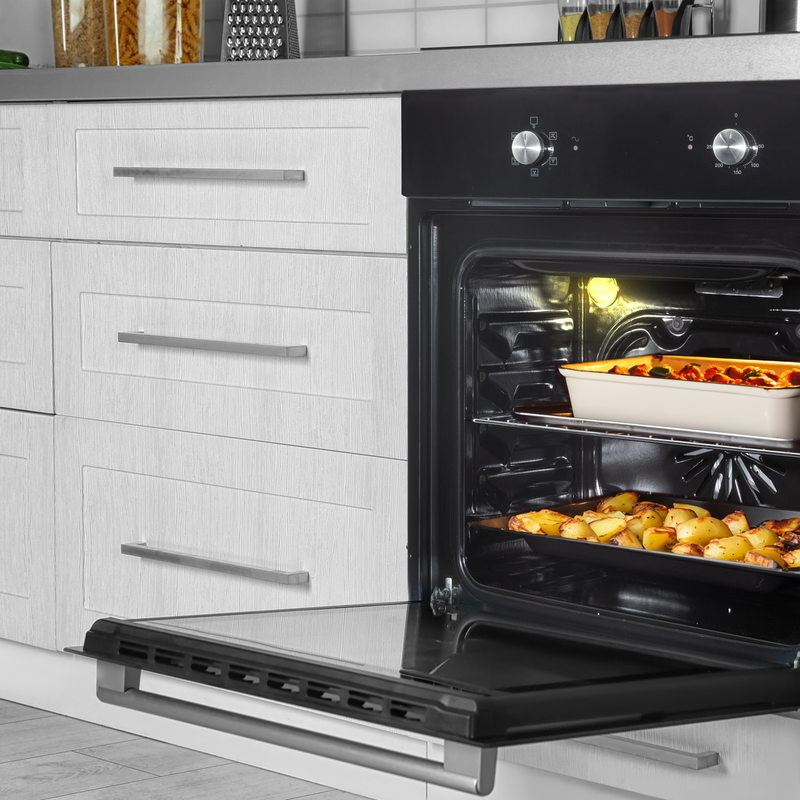 Baridi DH124  60cm Built-In Five Function Fan Assisted Oven, 55L Capacity, Black