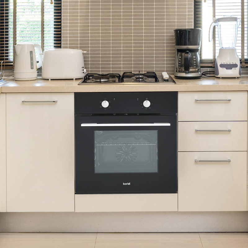 Baridi DH124  60cm Built-In Five Function Fan Assisted Oven, 55L Capacity, Black