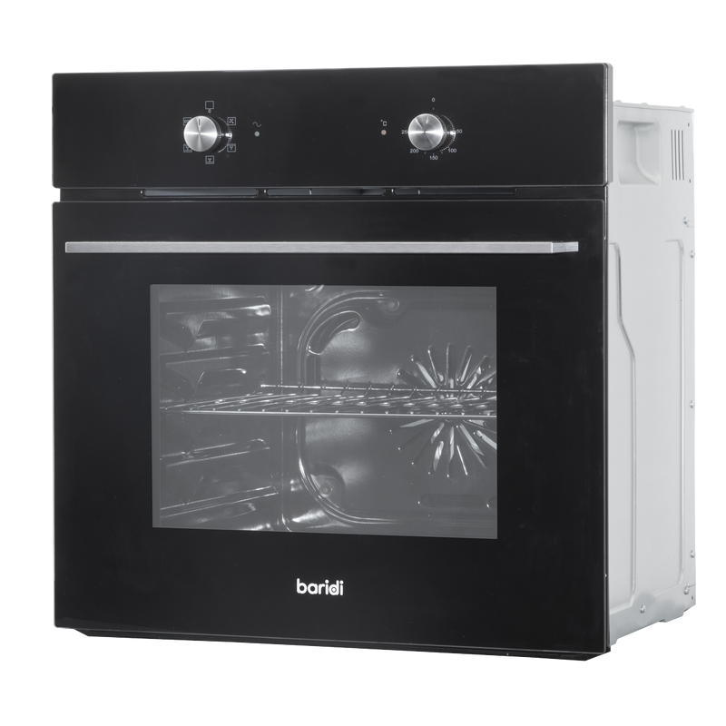 Baridi DH124  60cm Built-In Five Function Fan Assisted Oven, 55L Capacity, Black