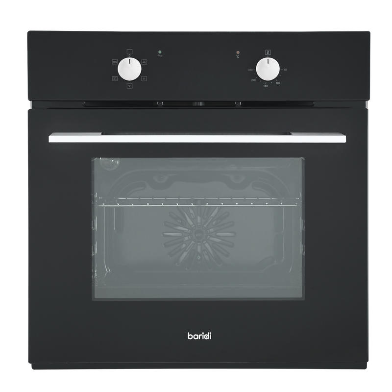 Baridi DH124  60cm Built-In Five Function Fan Assisted Oven, 55L Capacity, Black