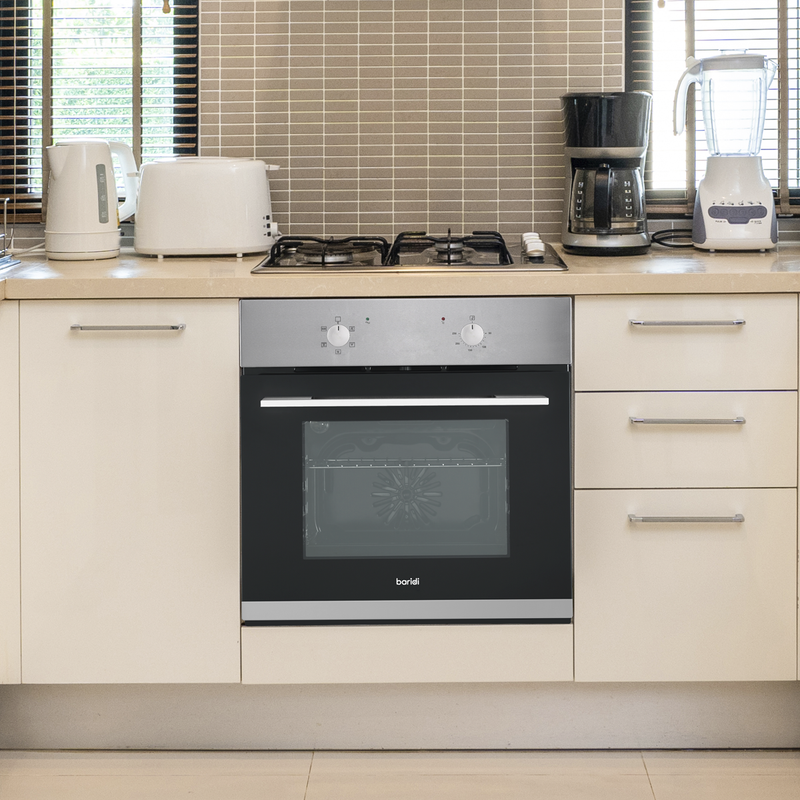 Baridi DH125  60cm Built-In Five Function Fan Assisted Oven, 55L Capacity, Stainless Steel