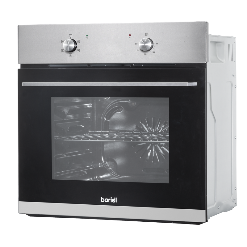 Baridi DH125  60cm Built-In Five Function Fan Assisted Oven, 55L Capacity, Stainless Steel