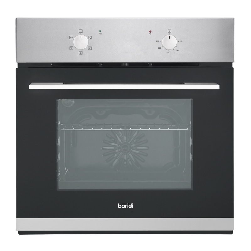 Baridi DH125  60cm Built-In Five Function Fan Assisted Oven, 55L Capacity, Stainless Steel