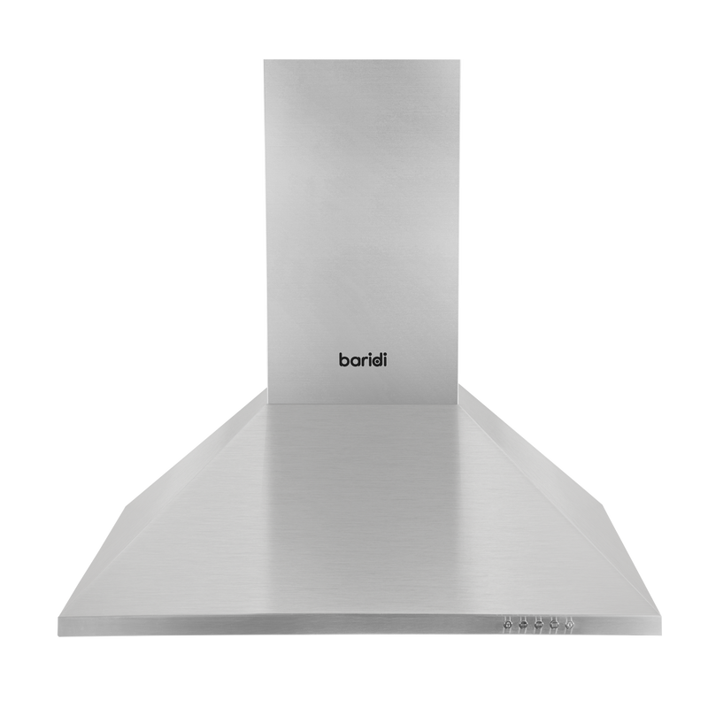 Baridi DH126  60cm Chimney Style Cooker Hood with Carbon Filters, Stainless Steel
