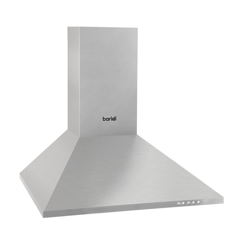 Baridi DH126  60cm Chimney Style Cooker Hood with Carbon Filters, Stainless Steel